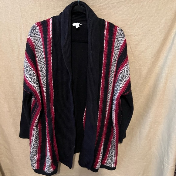 S J Jill Boho Fair Isle Tribal Aztec Open Front Cardigan - Picture 2 of 9